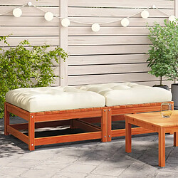 vidaXL Repose-pieds de jardin avec coussins 2 pcs bois massif pin