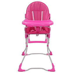 vidaXL Chaise haute pour bébé Rose et blanc