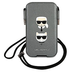 karl lagerfeld torebka klhcp12mophkcg 6,1" szary/gris coque dur saffiano ikonik karl&choupette head 