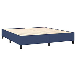 Sommier à lattes et matelas LED,Cadre à lattes de lit pour Adulte Bleu 180x200 cm Tissu -MN92503 pas cher