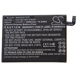 vhbw batterie remplace Wiko TLP18C14P, 376281 pour smartphone (2800mAh, 3,8V, Li-Polymère)