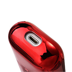 Avis Shot Coque Effet Metal pour AirPods 3 APPLE Boitier de Charge Brillant Design Housse Protection (ROUGE)