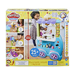 Play-Doh, Camion de glace géant, inclut 27 accessoires, 12 pots de pâte a modeler, sons réalistes 