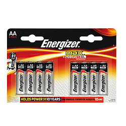 Energizer Lot de 8 piles alcaline LR6 Max AA 1.5 V