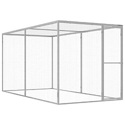 vidaXL Cage pour chat 3x1,5x1,5 m Acier galvanisé