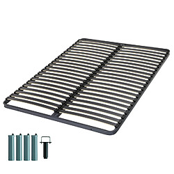 Ebac Sommier à lattes + pieds 140x190 C221 - 40 lattes bois - Fabrication française