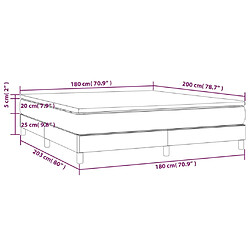 vidaXL Sommier à lattes de lit avec matelas Gris foncé 180x200cm Tissu pas cher