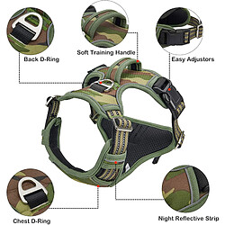 Universal Tactique sans câble Durable Durable Lourd Camouflage Réfléchissant Animaux de compagnie Harness Manette de contrôle