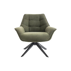 Vente-Unique Fauteuil pivotant en tissu vert olive CANATO