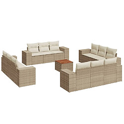 Maison Chic Salon de jardin avec coussins 13 pcs | Ensemble de Table et chaises | Mobilier d'Extérieur beige résine tressée -GKD57835