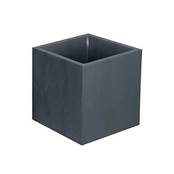 Jardinière carrée Volcania effet pierre 39,5 x 39,5 x 43,5 cm - 31 L - Gris anthracite - Eda 