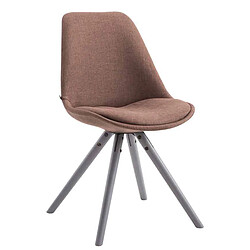 Decoshop26 4 chaises de salle à manger style scandinave en tissu marron pieds rond en bois gris CDS10332