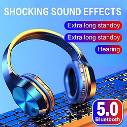 Universal Casque Bluetooth sans fil T5 casque Bluetooth HD Microphone Sports Contrôle pliable Bluetooth V5.0 MUSIC CASHEPHONE