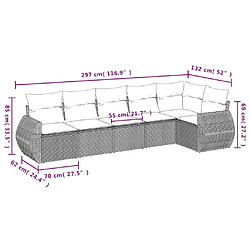 Avis vidaXL Salon de jardin 6 pcs avec coussins noir résine tressée