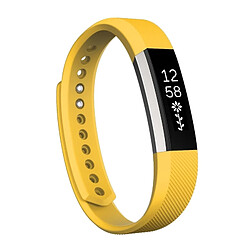 Wewoo Bracelet jaune pour Fitbit Alta Montre Oblique Texture en Silicone, Petite Taille, Longueur: environ 18.5cm 