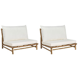 Beliani Lot de 2 chaises Bois Blanc cassé TODI