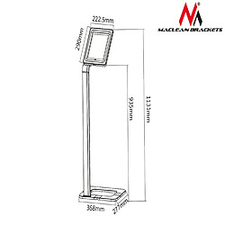 Maclean Support de sol pour tablette iPad, Galaxy TAB, Goclever système anti-vol MC-645