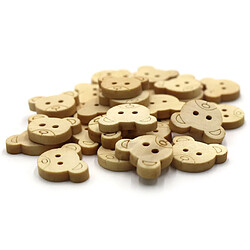 Avis Boutons de couture en bois 2 trous diy scrapbook artisanat 30pcs 18mm tête d'ours