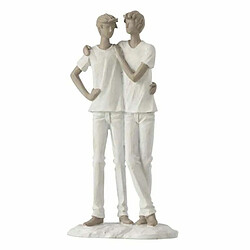 Paris Prix Statuette Déco Couple de Garçons 26cm Blanc 