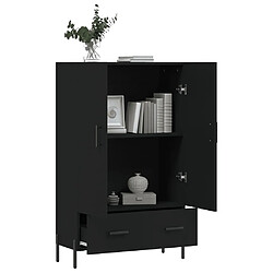 Avis vidaXL Buffet haut noir 69,5x31x115 cm bois d'ingénierie