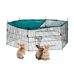 Relaxdays Enclos avec bâche en Filet pour Lapins et rongeurs Vert Ø 110 cm