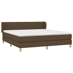 Avis Maison Chic Structures de lit + matelas,Lit à sommier tapissier avec matelas Marron foncé 180x200 cm -MN78077