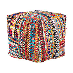 Beliani Pouf en coton multicolore 40 x 40 x 40 cm MEKHTAR