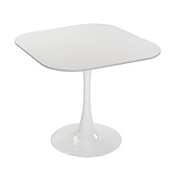 Versa Table à manger pour Cuisine ou Salle à manger Cloe 80x80x73cm,Bois, PVC et métal, Blanc