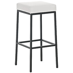 Decoshop26 Lot de 2 tabourets de bar avec repose-pieds design simple hauteur 85 cm en PVC blanc et métal noir 10_0004380