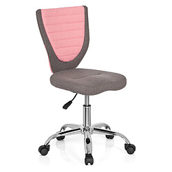 Chaise de bureau enfant / Siège de bureau enfant KIDDY COMFORT tissu gris/rose hjh OFFICE