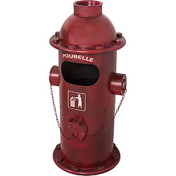 Antic Line Creations Poubelle avec cendrier borne incendie en fer.