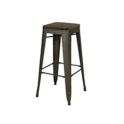 Urban Living Lot de 4 tabourets de bar vintage Liv - Gris industriel