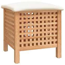 vidaXL Tabouret de salle de bain 48x47,5x52 cm Bois massif de noyer