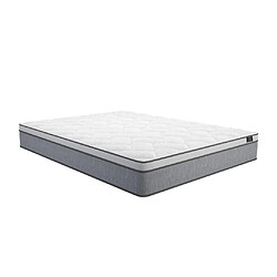 Vente-Unique Ensemble 160 x 200 cm sommier coffre blanc + matelas ressorts ensachés ép.22cm - SERENITE de YSMÉE