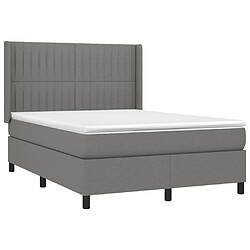 Avis vidaXL Sommier à lattes de lit matelas LED Gris foncé 140x200 cm Tissu