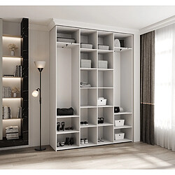 Avis Abiks Meble Armoire à portes battantes Como 3 245,5/180/40 4 portes (blanc/noir)