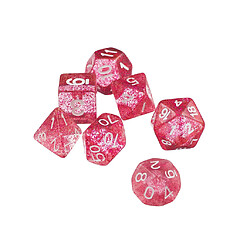 7pcs / Set Donjons De Jeux Trpg & Dragons Glitter D4-d20 Multi-côtés Dés Rose pas cher