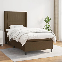 vidaXL Sommier à lattes de lit avec matelas Marron foncé 100x200 cm