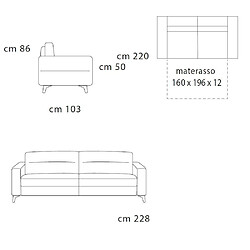 Inside 75 VIRGINIA canapé OUVERTURE EXPRESS 160*196cm ouverture assistée tissu marron chocolat