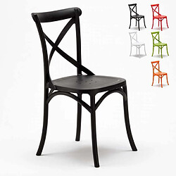 Ahd Amazing Home Design Stock 20 chaises restaurant bar polypropylène Vintage brasserie, Couleur: Noir