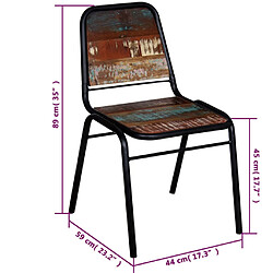 Acheter vidaXL Chaises à manger lot de 4 bois de récupération solide