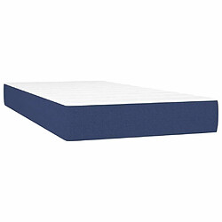 Maison Chic Lit Adulte - Lit simple Lit à sommier tapissier avec matelas moelleux - Meuble de Chambre - Bleu 90x200 cm Tissu -MN75212 pas cher