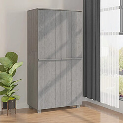 vidaXL Garde-robe HAMAR Gris clair 89x50x180 cm Bois massif de pin