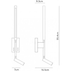 Luminaire Center Applique LED intégré Torch Sable blanc 2 ampoules 55,4cm