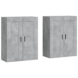 Maison Chic Lot de 2 Armoires murales,Meuble de Rangement,Armoire Suspendue gris béton bois d'ingénierie -MN75909