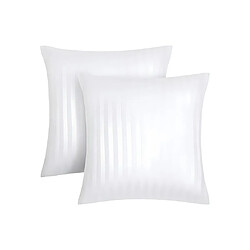 Vente-Unique Lot de 2 taies d'oreiller en satin 92 fils/cm² - 63 x 63 cm - Blanc - ABILY de PALACIO 