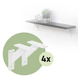 ML-Design 8x Support étagère murale fixation flottante aluminium blanc robuste 120x120 mm