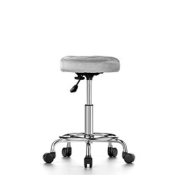 Tabourets de bureau, tabouret à roulettes Rattantree, réglable en hauteur, pivotant à 360°, hauteur d'assise 49-64 cm, repose-pieds, tabourets de cuisine, tabouret de travail, gris