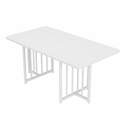 KOMHTOM Table de salle à manger moderne et simple, 158 x 76 x 75 cm, facile à installer, non pliable (blanc) 