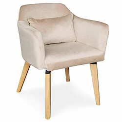 Paris Prix Lot de 2 Fauteuils Design Velours Nari 70cm Beige